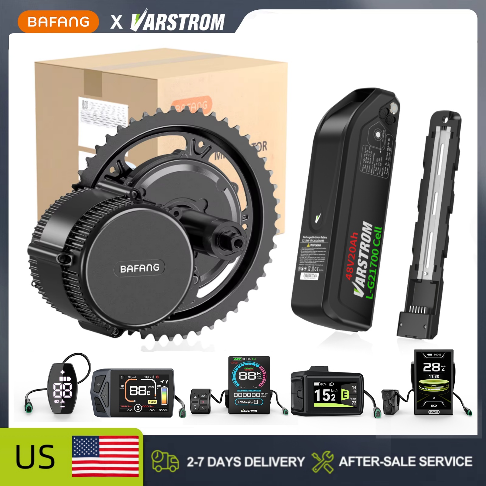[US Stock]Bafang 48V Mid Drive - đánh giá và giá Side Hung Mid Drive Motor Kit