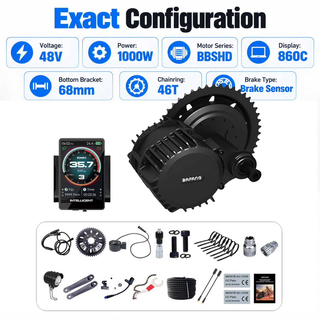 BAFANG 48V 1000W BBSHD Mid Dri - đánh giá và giá Mid Drive Conversion Kit 1000W